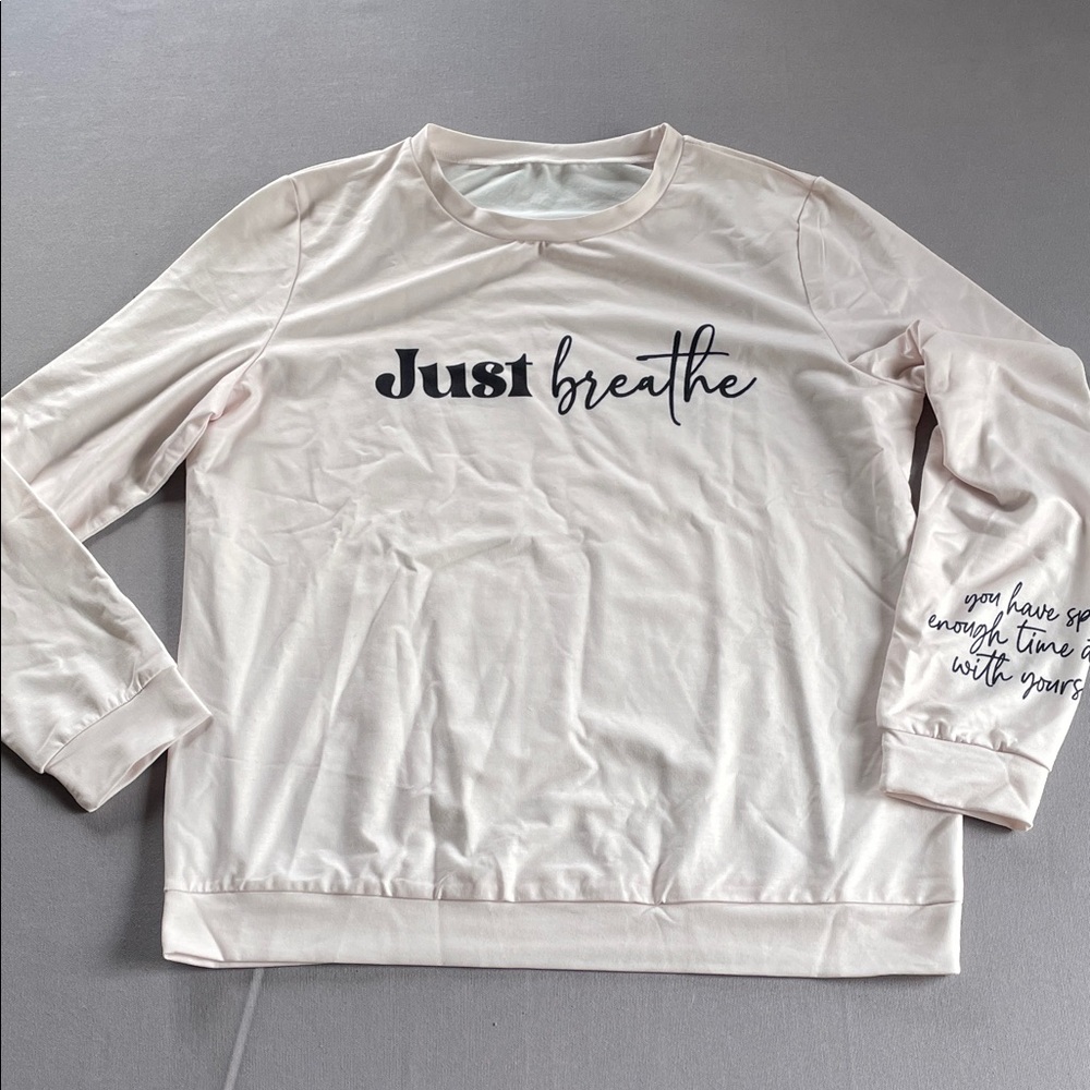 Long Sleeve 'Just Breathe' Top